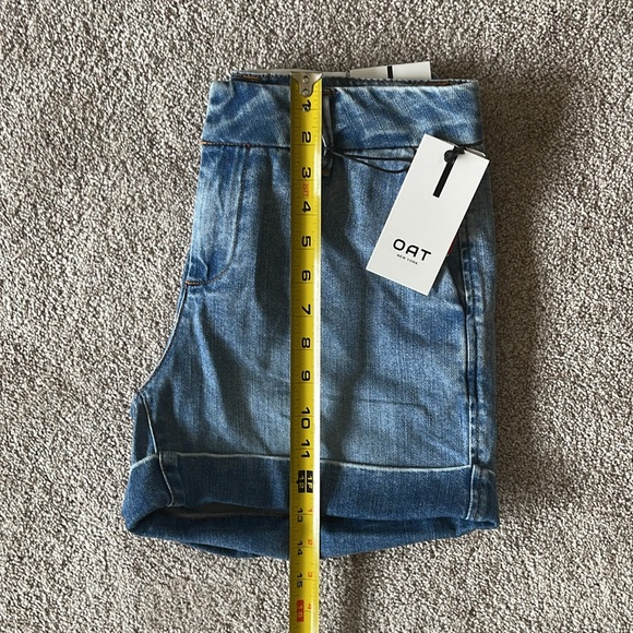Oat New York Cloud Luxe Denim Classic Cotton High Waist Blue Jean Shorts Sz 27 - Picture 9 of 13